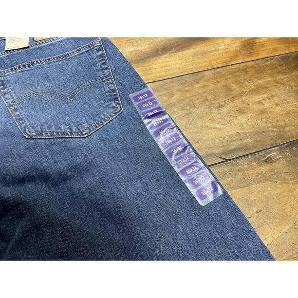 Levis 505 Jeans Men's Size 36x32 Straight Leg Regular Fit Stretch Blue Denim NWT - Picture 11 of 15
